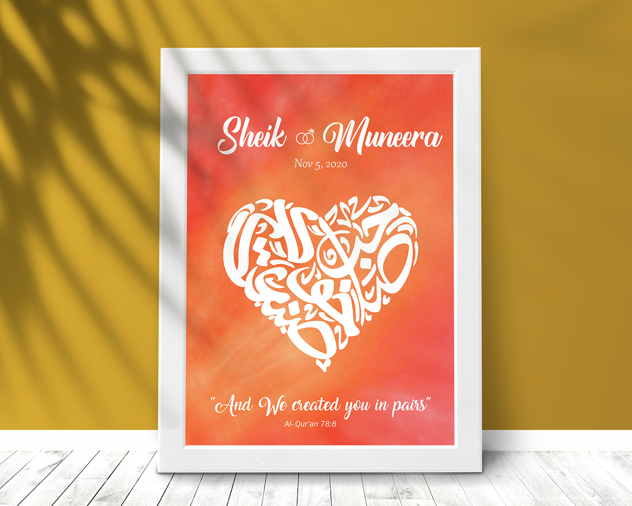 Wedding Gift Frames Design 2 - with Couple names